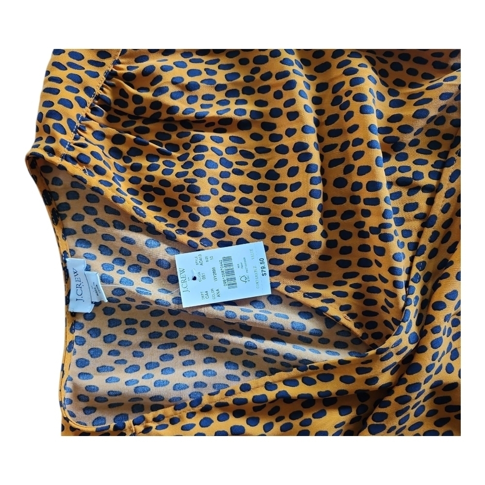 J.Crew NWT Leopard Print Wrap Dress Size 10 Short Sleeve V-Neck 100% Polyester - Picture 10 of 14